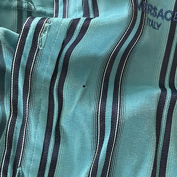 Versace Sport Blue Striped Long Sleeve Button Front Shirt Top **Size M** - Picture 6 of 6